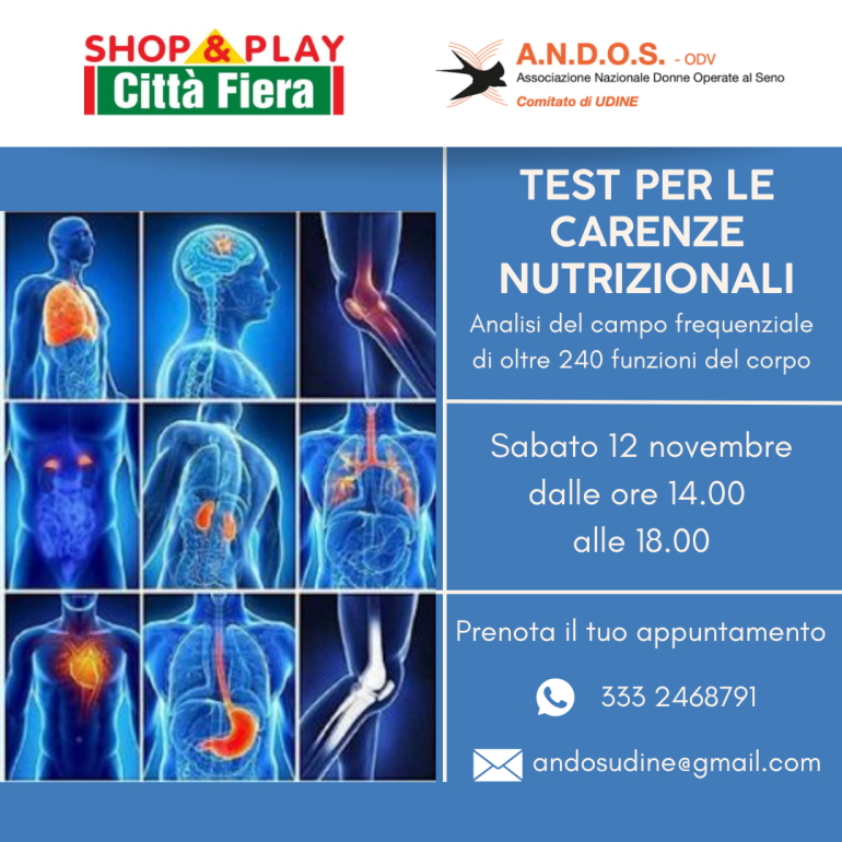 Test per le carenze nutrizionali - spazio A.N.D.O.S.